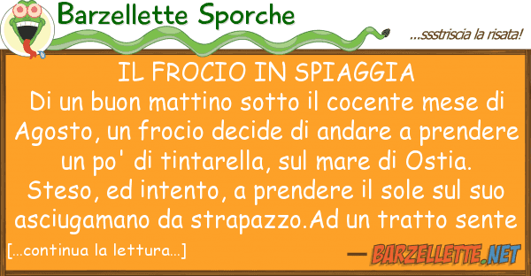 Barzellette Sporche frocio spiaggia  di buon matt