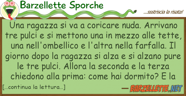 Barzellette Sporche ragazza va coricare nuda. arriv