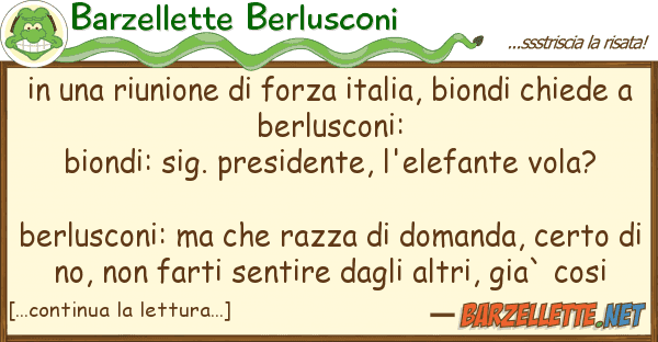 Barzellette Berlusconi riunione forza italia, biondi
