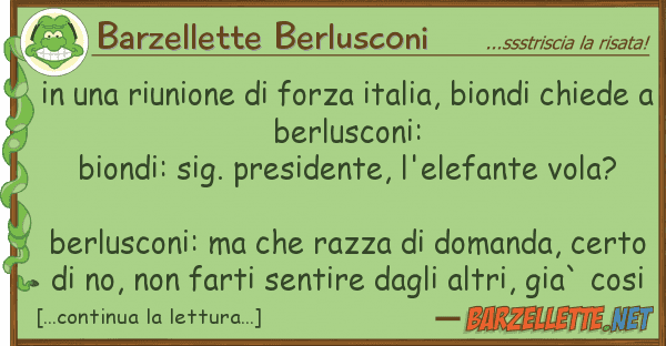 Barzellette Berlusconi riunione forza italia, biondi
