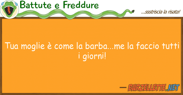 Battute e Freddure moglie è barba...me facc