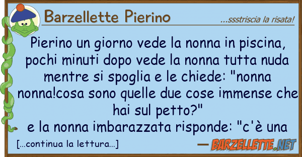 Barzellette Pierino pierino giorno vede nonna pisci
