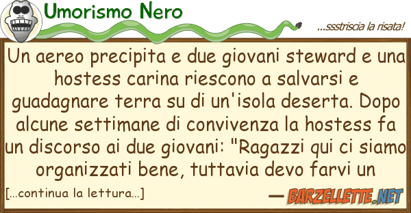 Umorismo Nero aereo precipita due giovani steward