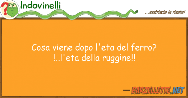 Indovinelli cosa viene dopo l'eta ferro?!..l'eta