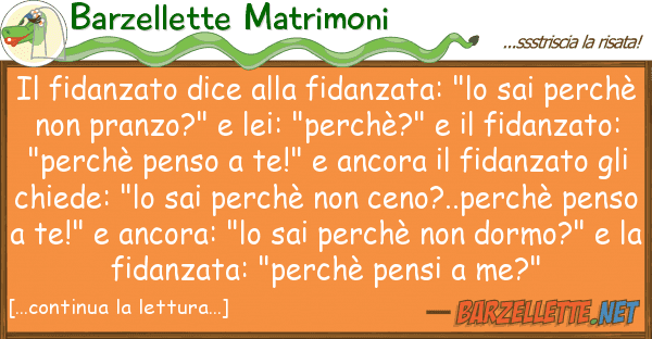 Barzellette Matrimoni fidanzato dice fidanzata: "lo sa