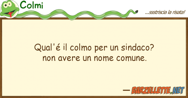 Colmi qual'é colmo sindaco? ave