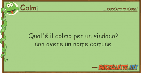 Colmi qual'é colmo sindaco? ave