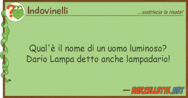 Indovinelli qual'è nome uomo luminoso? dar