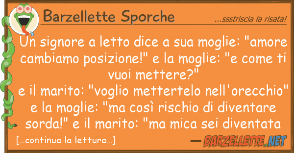 Barzellette Sporche signore letto dice moglie: "a