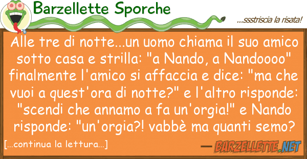 Barzellette Sporche tre notte...un uomo chiama