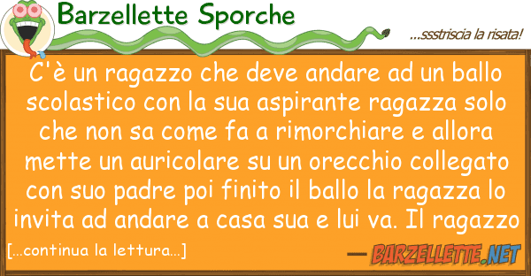 Barzellette Sporche c'è ragazzo deve andare ba