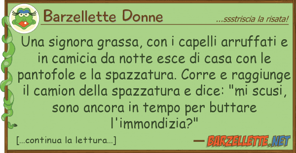 Barzellette Donne signora grassa, capelli arruff
