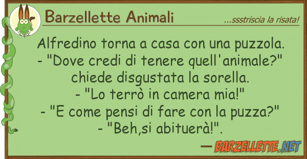 Barzellette Animali alfredino torna casa puzzola.