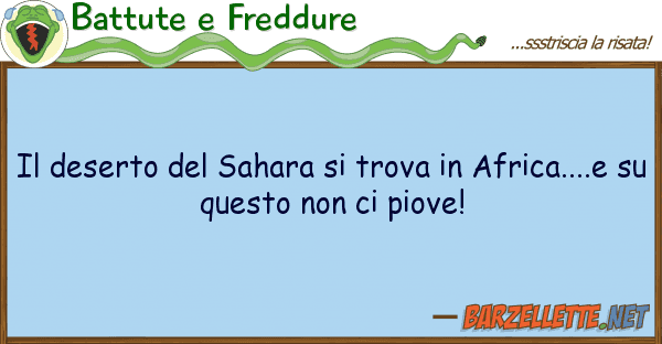 Battute e Freddure deserto sahara trova africa