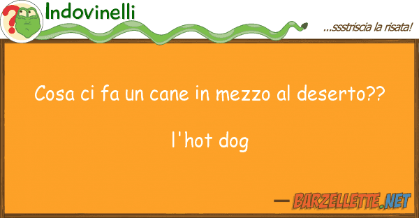 Indovinelli cosa fa cane mezzo deserto??