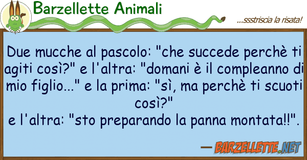 Barzellette Animali due mucche pascolo: "che succede perc