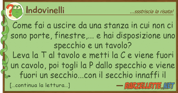 Indovinelli fai uscire stanza n