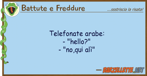 Battute e Freddure telefonate arabe: - "hello?" - "no,qui