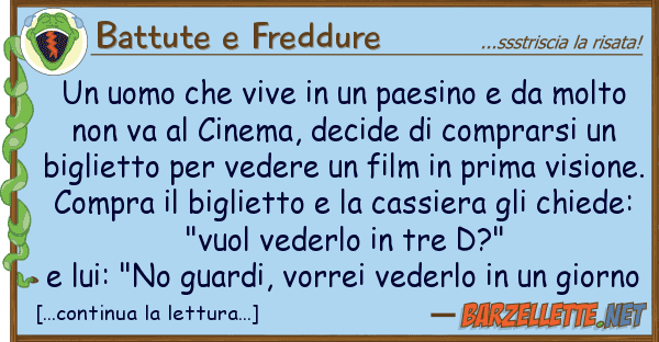Battute e Freddure uomo vive paesino molt