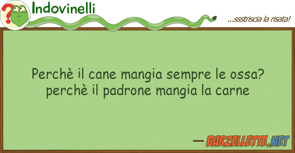 Indovinelli perchè cane mangia sempre ossa? p