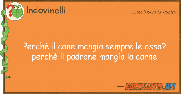 Indovinelli perchè cane mangia sempre ossa? p