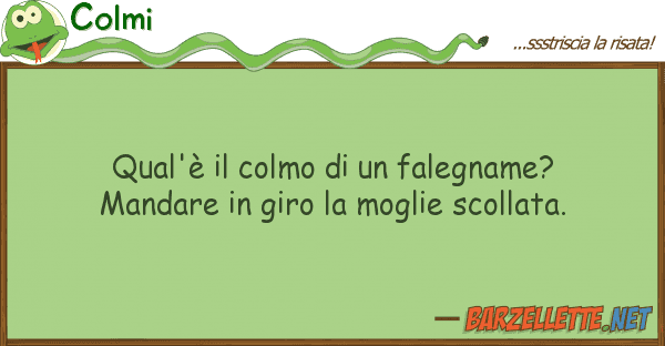 Colmi qual'è colmo falegname? manda