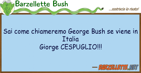 Barzellette Bush sai chiameremo george bush viene