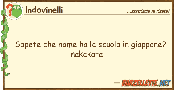 Indovinelli sapete nome ha scuola giappone