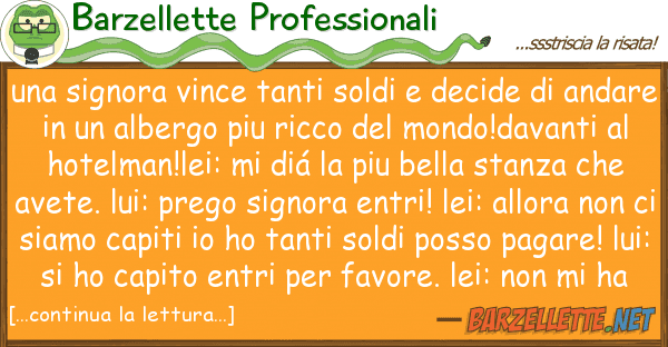 Barzellette Professionali signora vince tanti soldi decide d