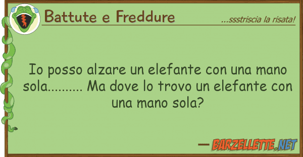 Battute e Freddure posso alzare elefante mano