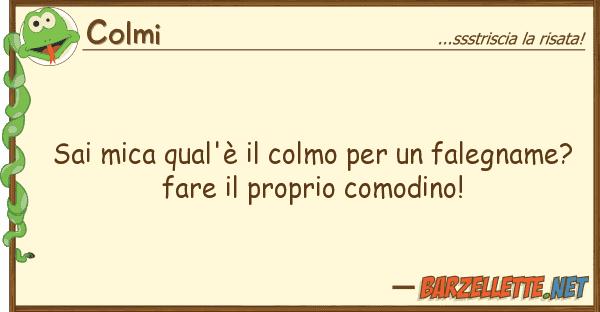 Colmi sai mica qual'è colmo falegna