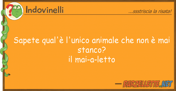 Indovinelli sapete qual'è l'unico animale ?