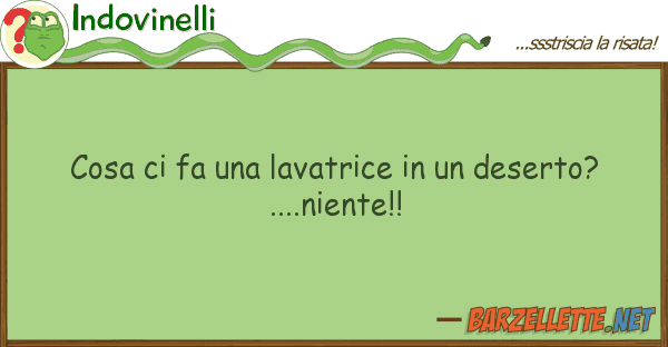 Indovinelli cosa fa lavatrice deserto?.