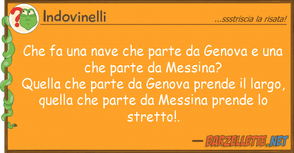 Indovinelli fa nave parte genova