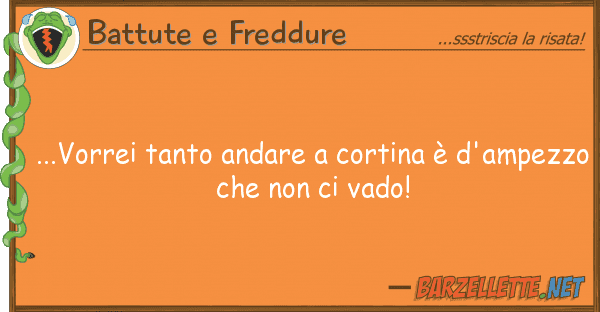 Battute e Freddure ...vorrei tanto andare cortina è d'am