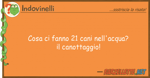 Indovinelli cosa fanno 21 cani nell'acqua? can