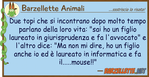 Barzellette Animali due topi incontrano dopo molto te