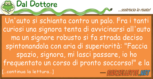 Dal Dottore un'auto schianta palo. fra