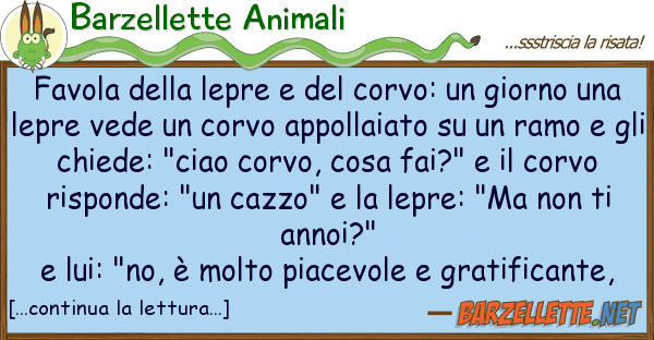 Barzellette Animali favola lepre corvo: giorn