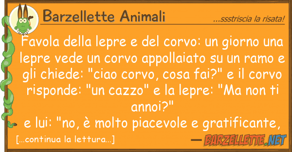 Barzellette Animali favola lepre corvo: giorn