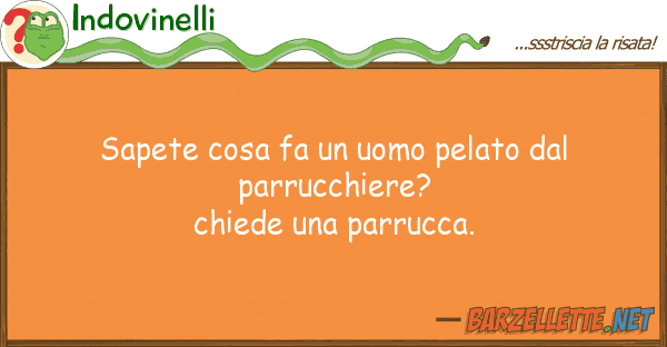 Indovinelli sapete cosa fa uomo pelato parruc