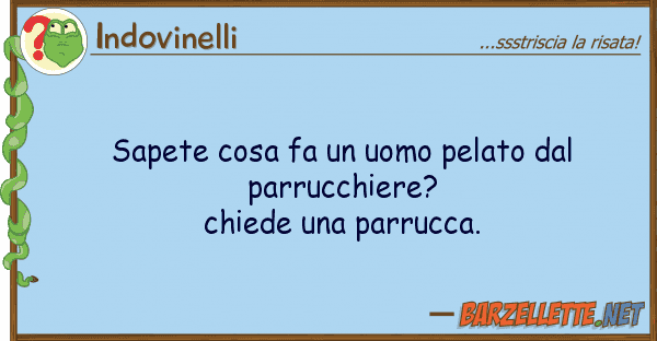 Indovinelli sapete cosa fa uomo pelato parruc