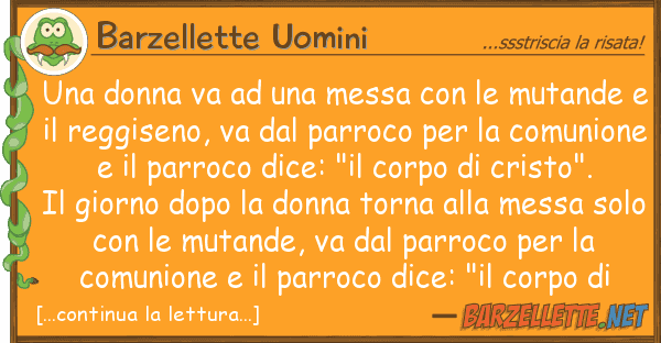 Barzellette Uomini donna va messa mutande