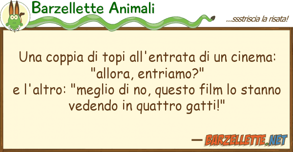 Barzellette Animali coppia topi all'entrata cin