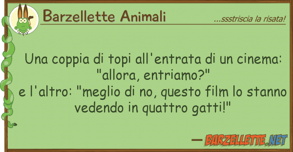 Barzellette Animali coppia topi all'entrata cin
