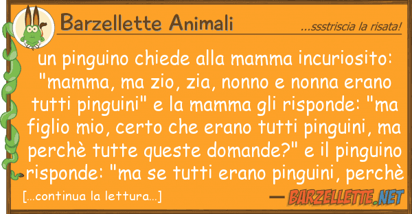 Barzellette Animali pinguino chiede mamma incuriosit
