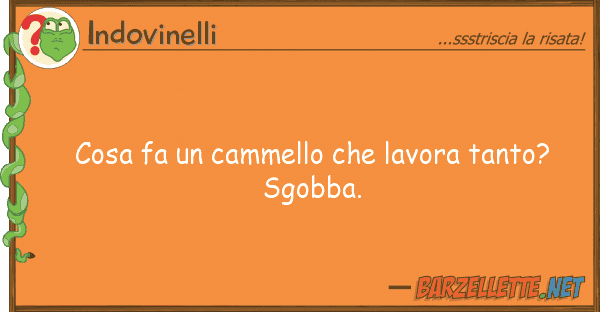 Indovinelli cosa fa cammello lavora tanto? sg