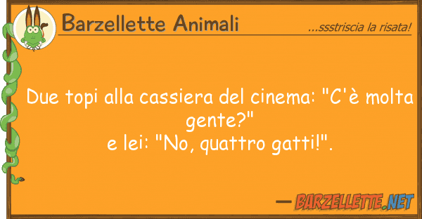 Barzellette Animali due topi cassiera cinema: "c'è