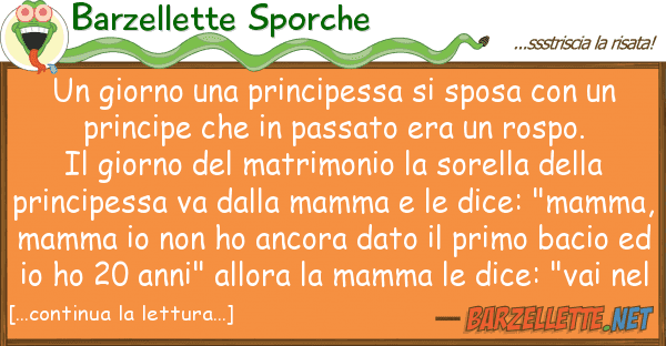 Barzellette Sporche giorno principessa sposa u