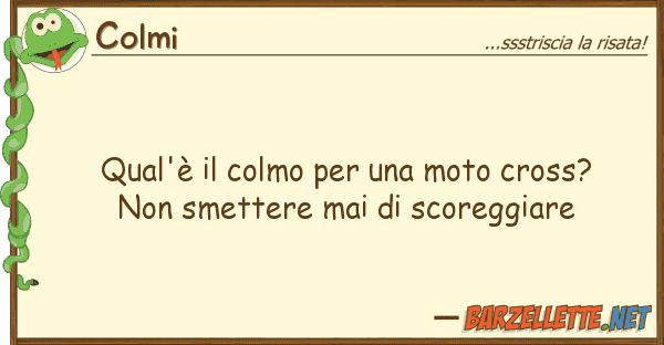 Colmi qual'è colmo moto cross? no